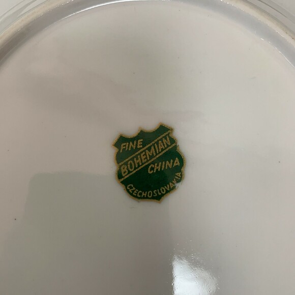 Bohemian Czechoslovakia Salad Plates Floral White Pink Gold Trim Lot of 7 - Picture 6 of 11